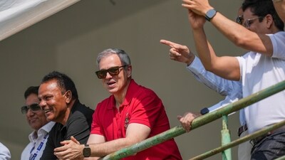 Jammu and Kashmir Chief Minister Omar Abdullah flew in to Hubballi ahead of Day 5, attending the historic final day from the stands – a moment that speaks to just how crucial this feat could be for a state looking to leave its mark on domestic cricket. BCCI president Mithun Manhas, a former J&K player, was also amongst the attendees and folded into the celebrations. (PTI) Jammu and Kashmir Chief Minister Omar Abdullah flew in to Hubballi ahead of Day 5, attending the historic final day from the stands – a moment that speaks to just how crucial this feat could be for a state looking to leave its mark on domestic cricket. BCCI president Mithun Manhas, a former J&K player, was also amongst the attendees and folded into the celebrations. (PTI)