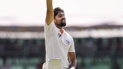 Sahil Lotra was the star with the bat across the two innings. He scored a fluent 72 in the first after coming in with a platform, but showed a very different temperament as he played a dogged and stubborn innings in the second – ultimately finishing with a century, 101*. (PTI) Sahil Lotra was the star with the bat across the two innings. He scored a fluent 72 in the first after coming in with a platform, but showed a very different temperament as he played a dogged and stubborn innings in the second – ultimately finishing with a century, 101*. (PTI)
