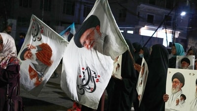 Shiite Muslims hold placards and chant slogans during a protest against the U.S. and Israel, and to show solidarity with Iran, in Lahore, Pakistan, Saturday, Feb. 28, 2026. (AP Photo/K.M. Chaudary) (AP) Shiite Muslims hold placards and chant slogans during a protest against the U.S. and Israel, and to show solidarity with Iran, in Lahore, Pakistan, Saturday, Feb. 28, 2026. (AP Photo/K.M. Chaudary) (AP)