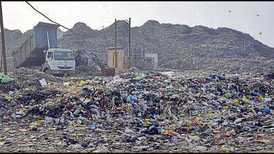 Truck unloading fresh waste at jamalpur dump site in Ludhiana on Saturday, February 28, 2026. (HT) Truck unloading fresh waste at jamalpur dump site in Ludhiana on Saturday, February 28, 2026. (HT)