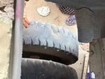 A broken school bus floor ( (Sourced) A broken school bus floor ( (Sourced)