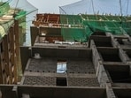 A labourer was killed, and five other labourers were injured after they fell from the 8th floor of an under-construction building in the Subhash Nagar area of Chembur in Mumbai on Saturday afternoon. Mumbai, India. Feb 27, 202. (Photo by Raju Shinde/HT Photo) (Raju Shinde)