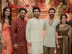 Vijay Deverakonda and Rashmika Mandanna attend Allu Sirish's Pelli Koduku ceremony in Hyderabad.
