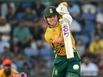 SA vs ZIM T20 World Cup LIVE Score: Dewald Brevis plays a strokea gainst ZImbabwe.