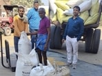 Paddy being procured at a centre in Prayagraj. (HT file)