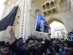 People from the Muslim community condemn the US-Israel air strikes that killed Iranian Supreme Leader Ayatollah Ali Khamenei (HT Photo/Deepak Gupta)