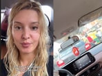 A German woman filmed her cab ride in Bengaluru, calling the city’s traffic crazy.