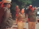 Senior police officials at the crime site in Lakhimpur Kheri (Sourced) Senior police officials at the crime site in Lakhimpur Kheri (Sourced)