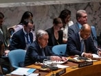 United Nations (UN) Secretary-General Antonio Guterres attends an emergency Security Council meeting on the situation in Iran 