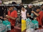 A man filmed a vendor charging  <span class='webrupee'>₹</span>100 for water outside Karan Aujla’s Delhi concert.