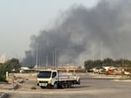 Smoke billows from Zayed port after an Iranian attack