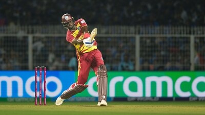 Jason Holder did provide a finishing touch to the West Indies innings where he scored 37 runs off 22 balls which was laced with two fours and three sixes. (ANI) Jason Holder did provide a finishing touch to the West Indies innings where he scored 37 runs off 22 balls which was laced with two fours and three sixes. (ANI)