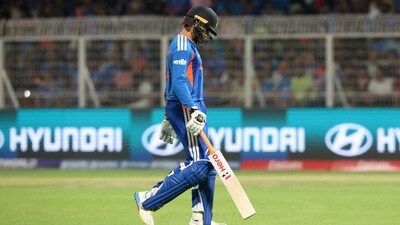 The things went bad to worse for Abhishek Sharma as he flopped with the bat too and scored just 10 runs in the chase. (REUTERS)