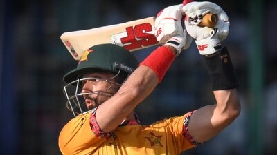 Sikandar Raza stood up when his team was struggling, and played a lone warrior's knock with eight boundaries and four sixes. He scored 73(43) after coming in early, but was not able to find any support from his batting teammates as wickets tumbled. (Hindustan Times) Sikandar Raza stood up when his team was struggling, and played a lone warrior's knock with eight boundaries and four sixes. He scored 73(43) after coming in early, but was not able to find any support from his batting teammates as wickets tumbled. (Hindustan Times)