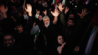 Government supporters chant slogans as they gather in mourning after state TV officially announced the death of Iranian Supreme Leader Ayatollah Ali Khamenei, in Tehran, Iran, Sunday, March 1, 2026. (AP Photo/Vahid Salemi) (AP) Government supporters chant slogans as they gather in mourning after state TV officially announced the death of Iranian Supreme Leader Ayatollah Ali Khamenei, in Tehran, Iran, Sunday, March 1, 2026. (AP Photo/Vahid Salemi) (AP)