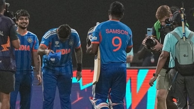 India captain Suryakumar Yadav literally bowed down to Sanju Samson after his match-winning masterclass, a gesture that summed up the magnitude of the knock. (PTI) India captain Suryakumar Yadav literally bowed down to Sanju Samson after his match-winning masterclass, a gesture that summed up the magnitude of the knock. (PTI)