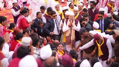 Uttarakhand Chief Minister Pushkar Singh Dhami, along with Union Minister of State Ajay Tamta, at the inauguration of the Maa Purnagiri fair in the Thuligad–Tanakpur area of Champawat district on February 27, 2026. Uttarakhand Chief Minister Pushkar Singh Dhami, along with Union Minister of State Ajay Tamta, at the inauguration of the Maa Purnagiri fair in the Thuligad–Tanakpur area of Champawat district on February 27, 2026.
