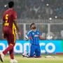 ইডেনে জয়ের পরে প্রার্থনা সঞ্জু স্যামসনের। (ছবি সৌজন্যে এপি)