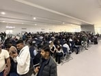 Hundreds of passengers were stranded at Dubai airport after news of the missile strikes broke 