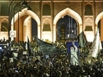 A candle march being taken out in Old Lucknow on Sunday. (Deepak Gupta/HT)
