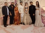 Allu Sirish and Nayanika Reddy's pre-wedding reception was attended by Ram Charan and Allu Arjun, among others.