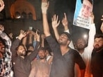 The protest against the US, Israel, UAE and Saudi Arabia in Old Lucknow area on Monday. (HT photo)