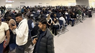 Hundreds of passengers were stranded at Dubai airport after news of the missile strikes broke (LinkedIn/Tushar Gagerna) Hundreds of passengers were stranded at Dubai airport after news of the missile strikes broke (LinkedIn/Tushar Gagerna)