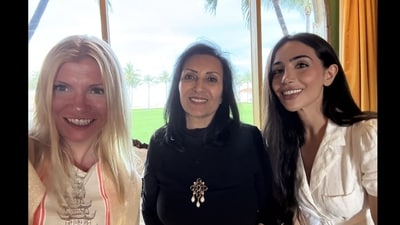Motwani said she was among “about 20 friends of the President” seated around a dinner table at Mar-a-Lago. (X/@ashajadeja325) Motwani said she was among “about 20 friends of the President” seated around a dinner table at Mar-a-Lago. (X/@ashajadeja325)
