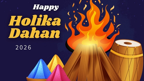 Happy Holika Dahan 2026: Celebrate positivity and light by sharing these heartfelt wishes, messages, images, gifs, and status ideas! (Canva)