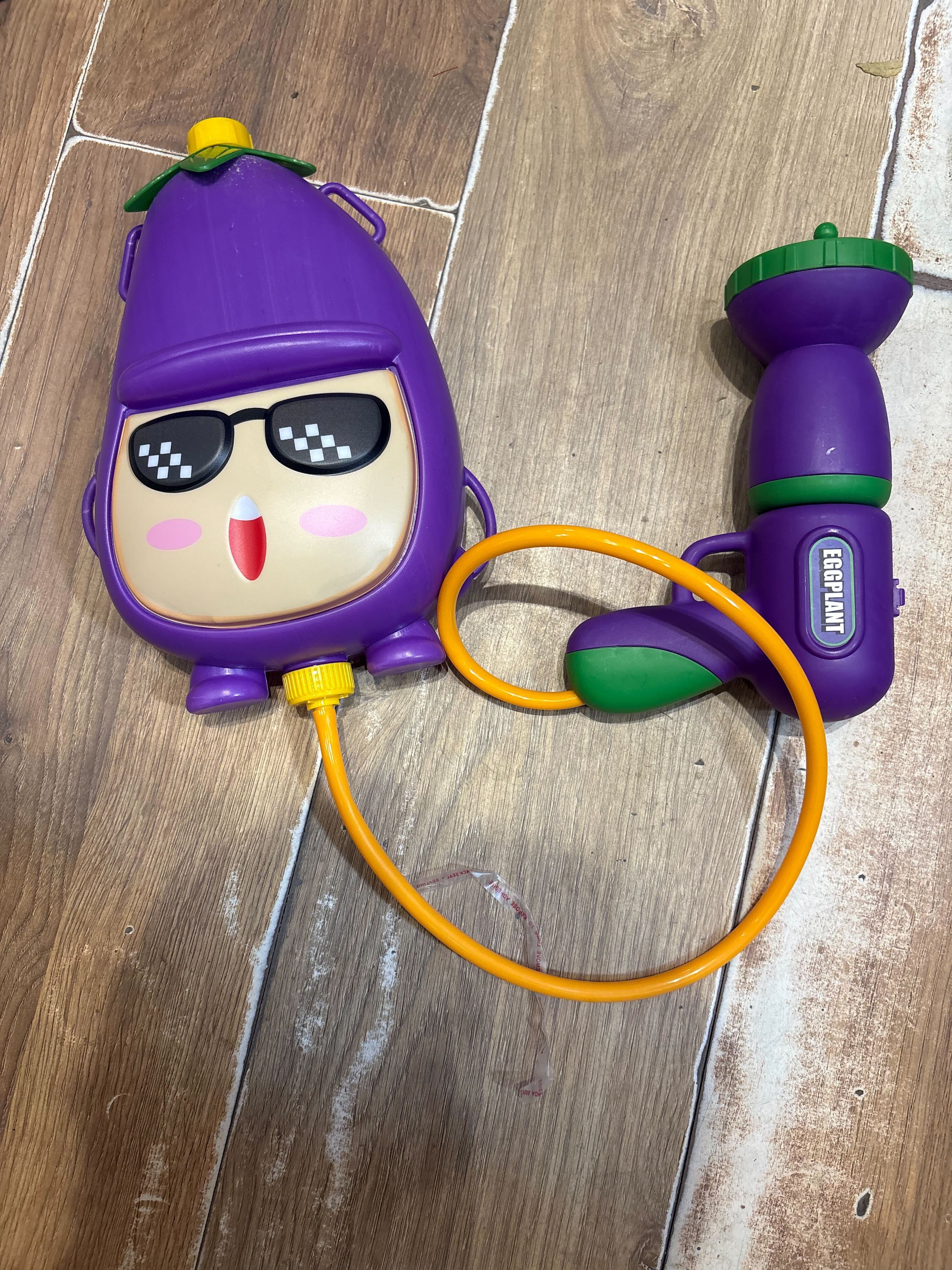 Aubergine attack: Veggies join the splash squad too. This eggplant-shaped pichkari holds up to four litres of water. Price: ₹400 Aubergine attack: Veggies join the splash squad too. This eggplant-shaped pichkari holds up to four litres of water. Price: ₹400