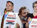 Assam Congress president Gaurav Gogoi during unveiling of a 'charge sheet' against the state's BJP government, in Guwahati, on Feb. 19 (PTI)