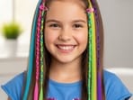 These colourful clip-in hair extesions are perfect for Holi(AI Generated)