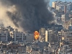 Smoke plumes billow following Israeli bombardment on Beirut's southern suburbs on March 2, 2026. The war launched by the United States and Israel against Iran spread across the Middle East on March 2 with Lebanon's Hezbollah entering the fray and a British air base in Cyprus targeted.