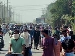 People rushed and covered their mouths after an incident of Oleum gas leak occurred in Bhageria Chemicals Company in Tarapur MIDC area at Boisar, in Palghar, on Monday. People rushed and covered their mouths after an incident of Oleum gas leak occurred in Bhageria Chemicals Company in Tarapur MIDC area at Boisar, in Palghar, on Monday.