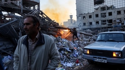 Aftermath of an Israeli and the U.S. strike on a police station, amid the U.S.-Israel conflict with Iran, in Tehran, Iran, March 2, 2026. Majid Asgaripour/WANA (West Asia News Agency) via REUTERS ATTENTION EDITORS - THIS PICTURE WAS PROVIDED BY A THIRD PARTY (via REUTERS)
