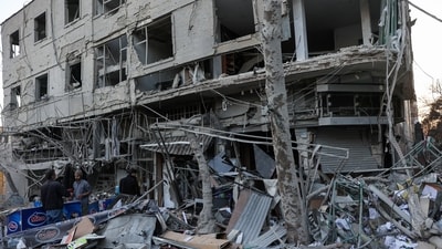 Debris lies on a street in the aftermath of an Israeli and the U.S. strike on a police station, amid the U.S.-Israel conflict with Iran, in Tehran, Iran, March 2, 2026. Majid Asgaripour/WANA (West Asia News Agency) via REUTERS ATTENTION EDITORS - THIS PICTURE WAS PROVIDED BY A THIRD PARTY (via REUTERS)