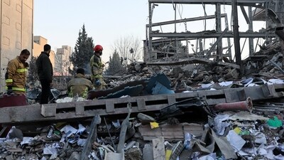 Firefighters work following an Israeli and U.S. strike on a police station, amid the U.S.-Israel conflict with Iran, in Tehran, Iran, March 2, 2026. Majid Asgaripour/WANA (West Asia News Agency) via REUTERS ATTENTION EDITORS - THIS PICTURE WAS PROVIDED BY A THIRD PARTY. (via REUTERS)