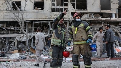Firefighters work following an Israeli and U.S. strike on a police station, amid the U.S.-Israel conflict with Iran, in Tehran, Iran, March 2, 2026. Majid Asgaripour/WANA (West Asia News Agency) via REUTERS ATTENTION EDITORS - THIS PICTURE WAS PROVIDED BY A THIRD PARTY. (via REUTERS)