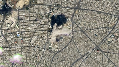 TOPSHOT - This handout satellite image taken by 2026 Planet Labs PBC on March 1, 2026 shows a smoke plume billowing from Tehran's District 7 area. The United States and Israel launched strikes against Iran on February 28, killing Iran's supreme leader and top military leaders, prompting authorities to retaliate with strikes on Israel and US bases across the Gulf. (Photo by 2026 Planet Labs PBC / AFP) / RESTRICTED TO EDITORIAL USE - MANDATORY CREDIT "AFP PHOTO / � 2026 PLANET LABS PBC " - HANDOUT - NO MARKETING NO ADVERTISING CAMPAIGNS - DISTRIBUTED AS A SERVICE TO CLIENTS (AFP) TOPSHOT - This handout satellite image taken by 2026 Planet Labs PBC on March 1, 2026 shows a smoke plume billowing from Tehran's District 7 area. The United States and Israel launched strikes against Iran on February 28, killing Iran's supreme leader and top military leaders, prompting authorities to retaliate with strikes on Israel and US bases across the Gulf. (Photo by 2026 Planet Labs PBC / AFP) / RESTRICTED TO EDITORIAL USE - MANDATORY CREDIT "AFP PHOTO / � 2026 PLANET LABS PBC " - HANDOUT - NO MARKETING NO ADVERTISING CAMPAIGNS - DISTRIBUTED AS A SERVICE TO CLIENTS (AFP)