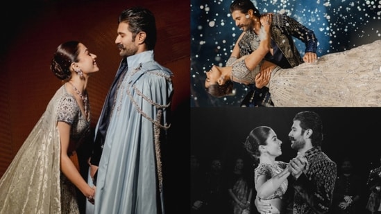 Rashmika Mandanna shares dreamy pictures with Vijay Deverakonda from their sangeet ceremony.