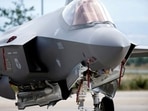 In this representative image, an F-35 fighter jet stands parked at Skopje Airport, North Macedonia 