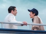 Actor Jake Gyllenhaal with director Maggie Gyllenhaal during the shoot of The Bride!(Warner Bros)