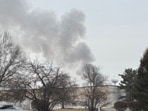 Smoke seen rising after report of the explosion at Logan Township, New Jersey.