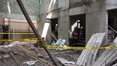 Mumbai, India. Feb 27, 2026 - A labourer was killed, and five other labourers were injured after they fell from the 8th floor of an under-construction building in the Subhash Nagar area of Chembur in Mumbai on Saturday afternoon. Mumbai, India. Feb 27, 202. (Photo by Raju Shinde/HT Photo) (Raju Shinde)