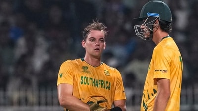 After losing their way with five wickets down at the halfway point of the innings, a crucial if patient partnership between Tristan Stubbs and Marco Jansen pulled things back for the Proteas. The pair looked ready to go hell for leather at the end, but Stubbs was outfoxed by Lockie Ferguson to curtail the progress. (PTI) After losing their way with five wickets down at the halfway point of the innings, a crucial if patient partnership between Tristan Stubbs and Marco Jansen pulled things back for the Proteas. The pair looked ready to go hell for leather at the end, but Stubbs was outfoxed by Lockie Ferguson to curtail the progress. (PTI)