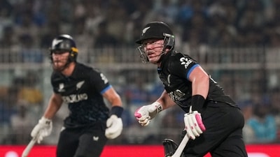 Seifert and Allen put together 117 runs in their partnership, in absolutely no time. 84 of these came in the powerplay as they tore into the South African seamers, showing no respite as they hit the ball hard to all parts of the field. A partnership which sealed the deal six overs into the chase – brutal hitting. (PTI) Seifert and Allen put together 117 runs in their partnership, in absolutely no time. 84 of these came in the powerplay as they tore into the South African seamers, showing no respite as they hit the ball hard to all parts of the field. A partnership which sealed the deal six overs into the chase – brutal hitting. (PTI)
