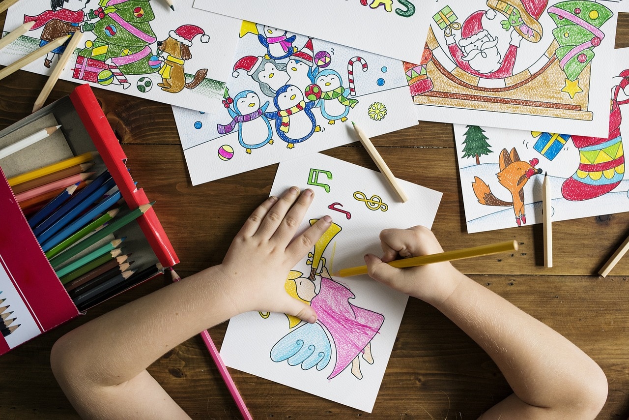 A kid drawing and colouring (representative image). (Pixabay)