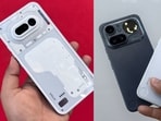 Nothing Phone 4a (left), Nothing Phone 4a Pro (right). Nothing Phone 4a (left), Nothing Phone 4a Pro (right).