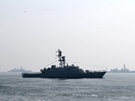 Iranian warship IRIS Dena as seen in the Bay of Bengal during International Fleet Review held at Visakhapatnam, India
