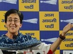 Delhi leader of opposition Atishi addresses a press conference, in New Delhi on Thursday. (Sathiya/ANI Photo)